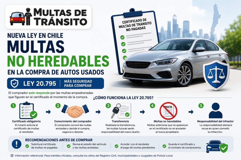 nueva ley de multras de transito en chile